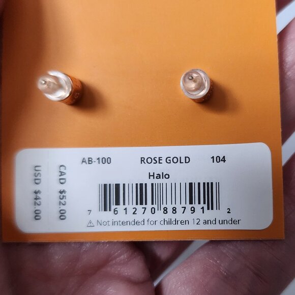 NWT Alicia Bonnie, "In Love Collection", Rose Gold Halo Earrings - Picture 4 of 4